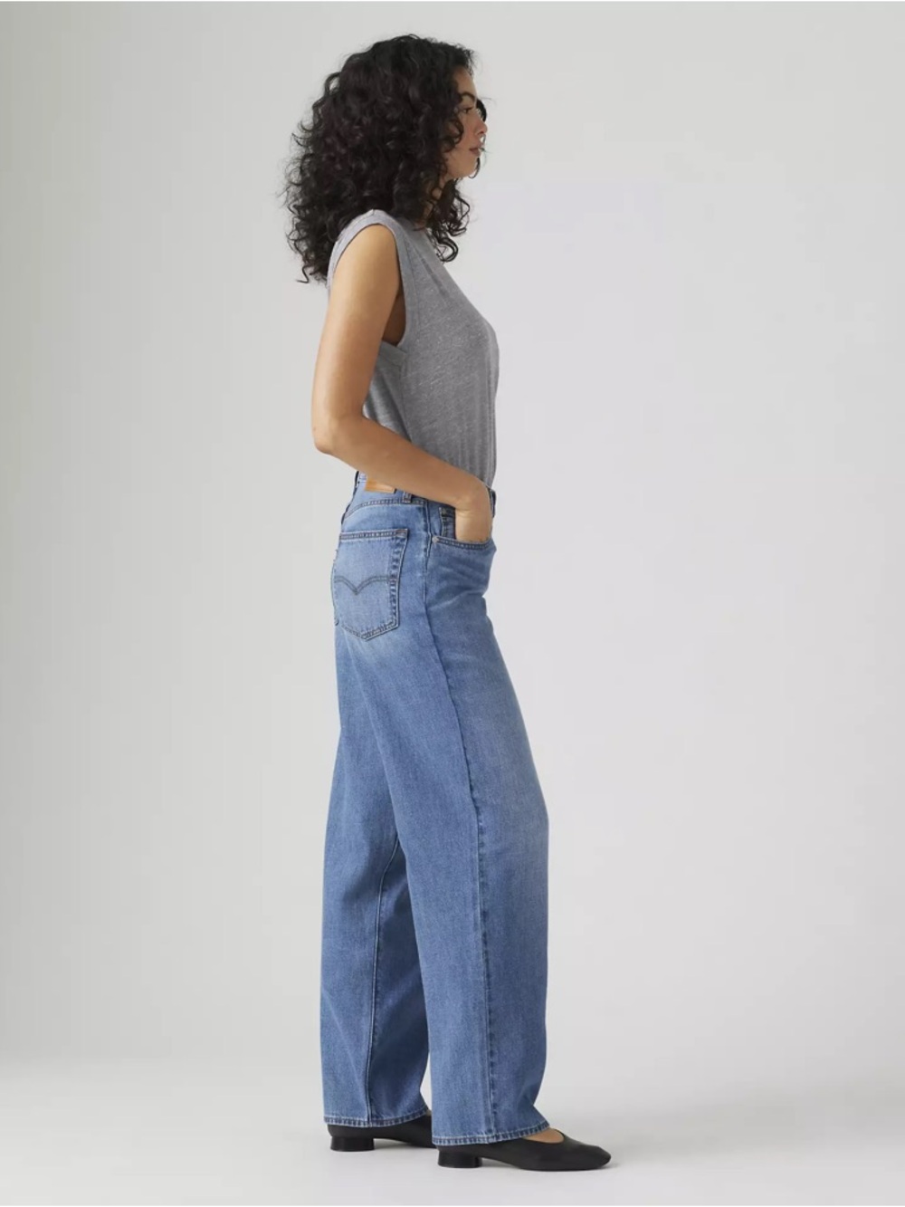 Levi’s BAGGY DAD LINEN+ DENIM LIGHTWEIGHT jeans sz 26/32 mint - medium wash - Picture 4 of 8